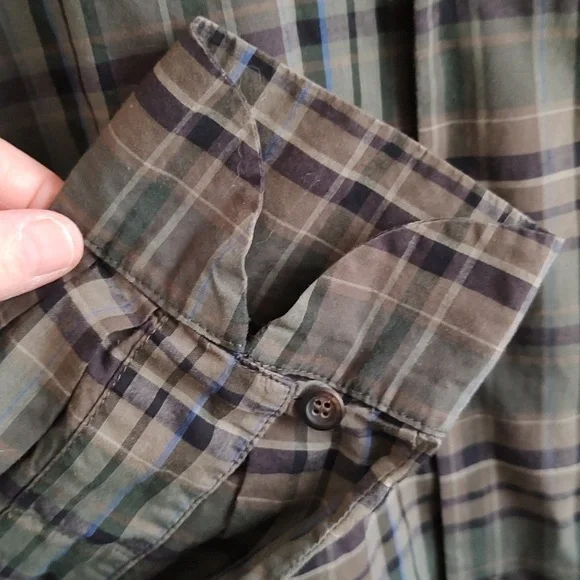 ESKANDAR Plaid Blouse Cotton Sz 0 Mandarin Collar - Picture 4 of 9